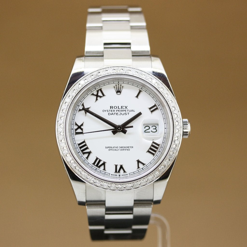 Rolex Datejust 41 126300 Diamonds, Staal, Gebruikt, Polshorloge, Ophalen of Verzenden