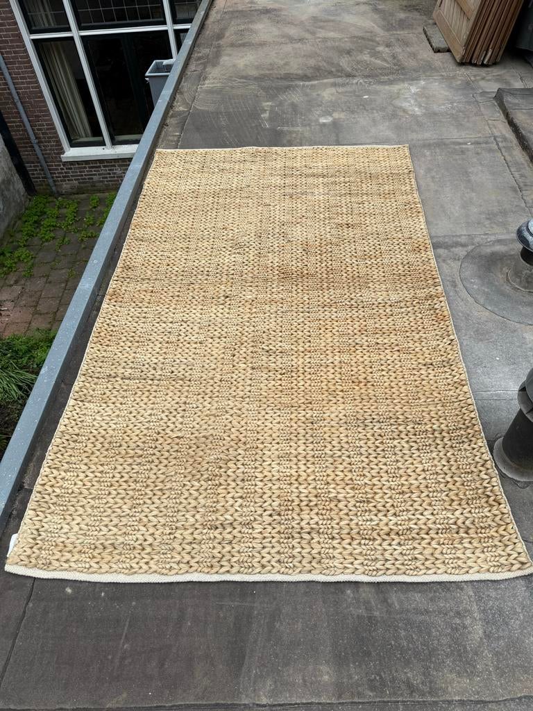 Mooi vloerkleed van 100% hennep, 247 x 148 cm, Ophalen, Gebruikt, 100 tot 150 cm, Beige