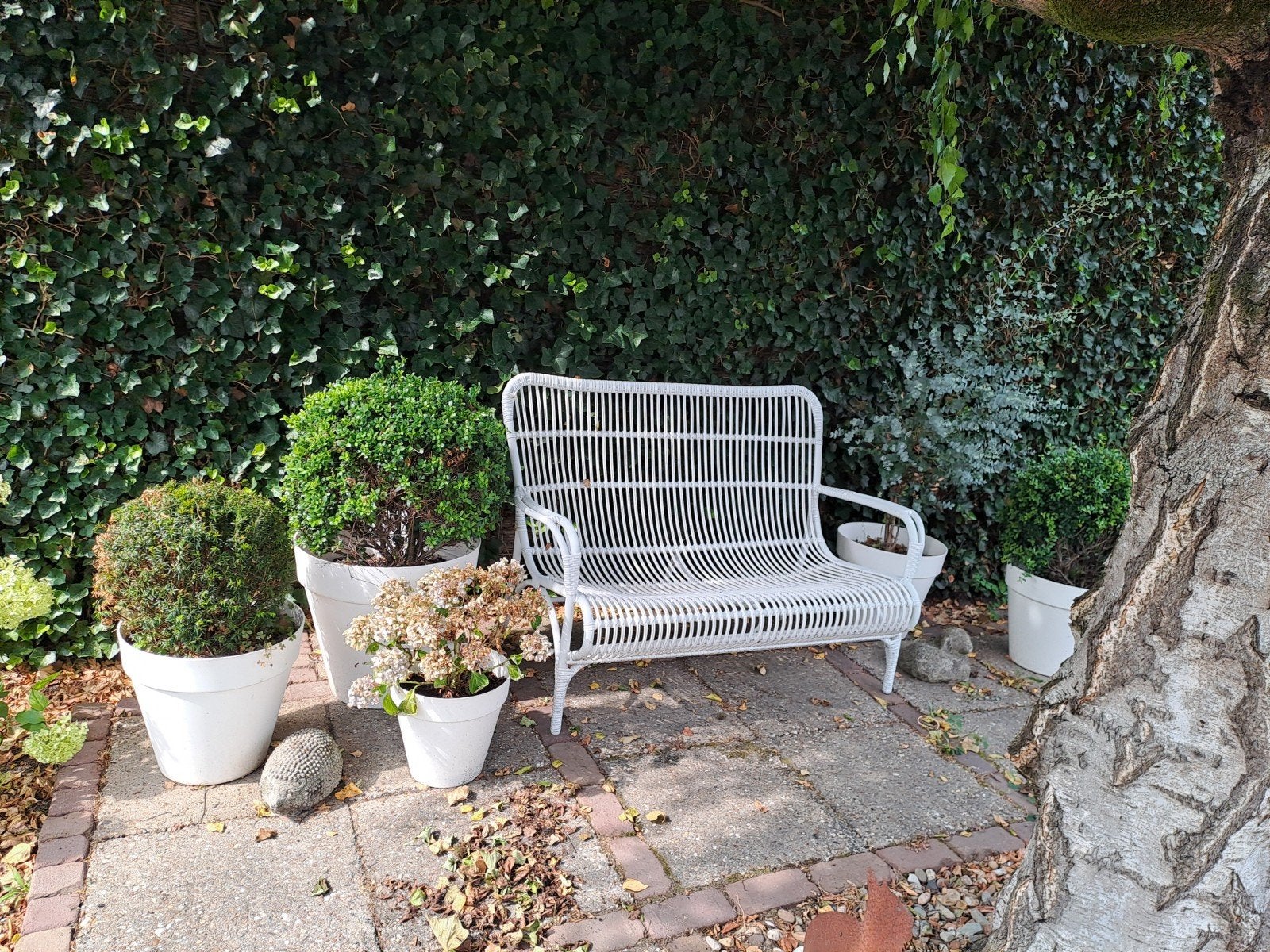 Tuinbank wit Intenso Napoli/ Kees Smit.128 cm breed, Ophalen, Zo goed als nieuw, Wicker