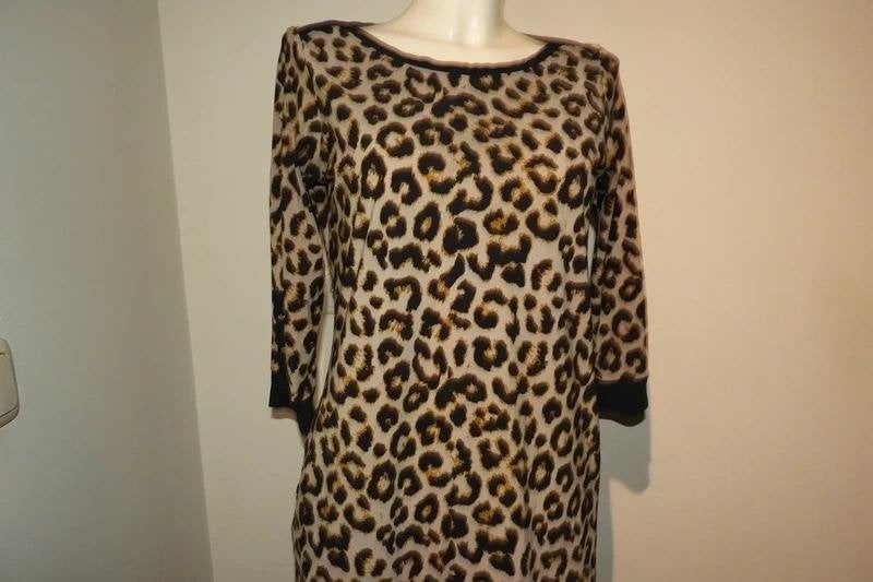 Studio Anneloes stretch jurk jaguar print gouden knopen S, Verzenden, Zo goed als nieuw, Knielengte, Maat 36 (S)