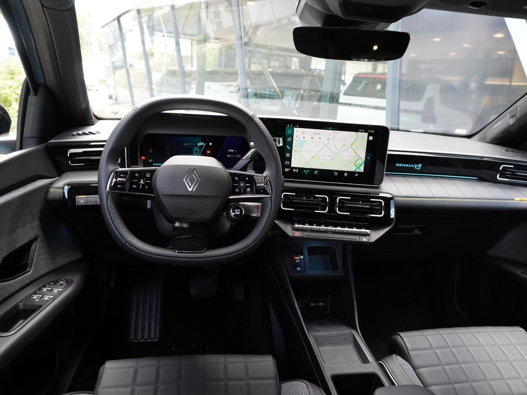 Renault 4 comfort range iconic 52 kWh / 5.000KM / FULL OPTIO, Auto's, Renault, Gebruikt, Blauw, Leder en Stof, 409 km