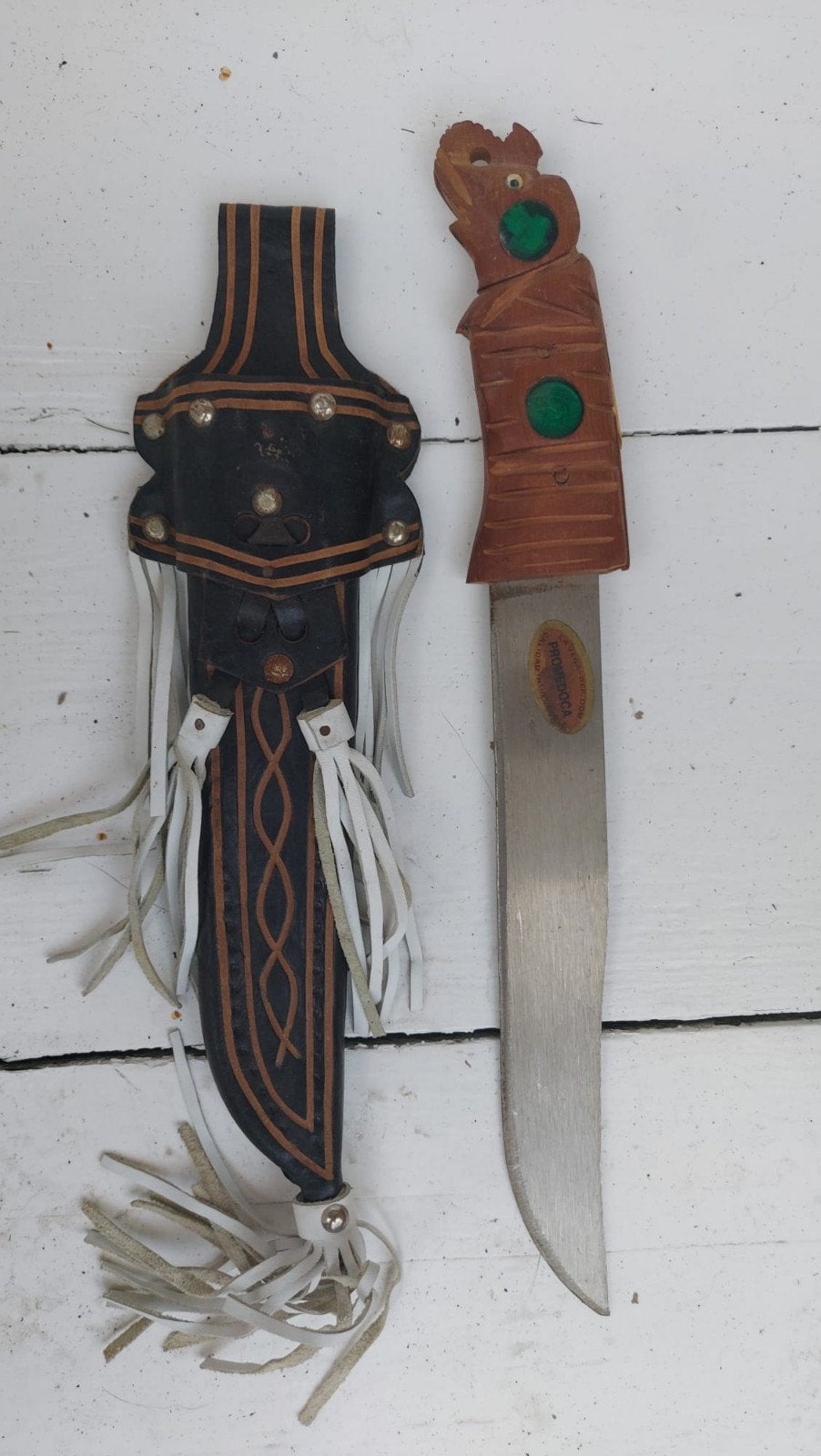Vintage Machete met Leren Schede Dominicaanse Republiek, Antiek en Kunst, Ophalen of Verzenden