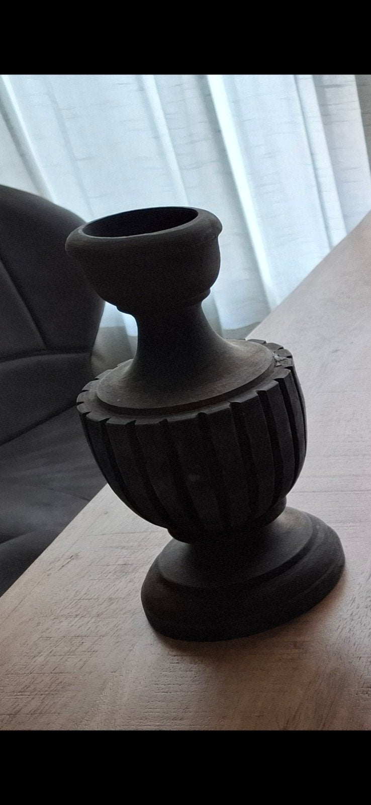 Aura peeperkorn kandelaren, Huis en Inrichting, Woonaccessoires | Kandelaars en Kaarsen, Ophalen, Hout, Minder dan 25 cm
