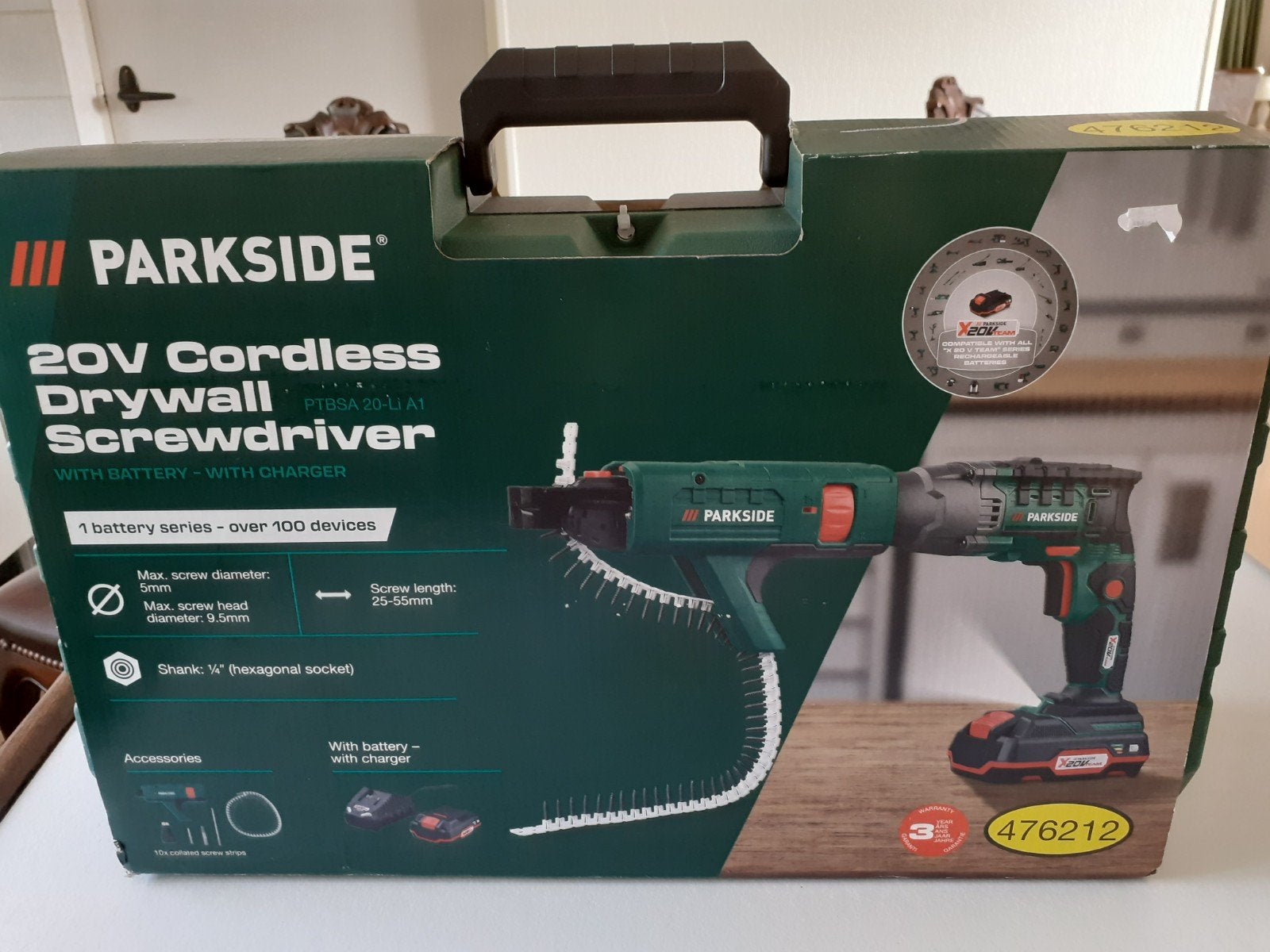 Parkside 20V Accu Gipsplaatschroefmachine PTBSA 20-Li A1, 600 watt of meer, Variabele snelheid, Nieuw, Ophalen of Verzenden