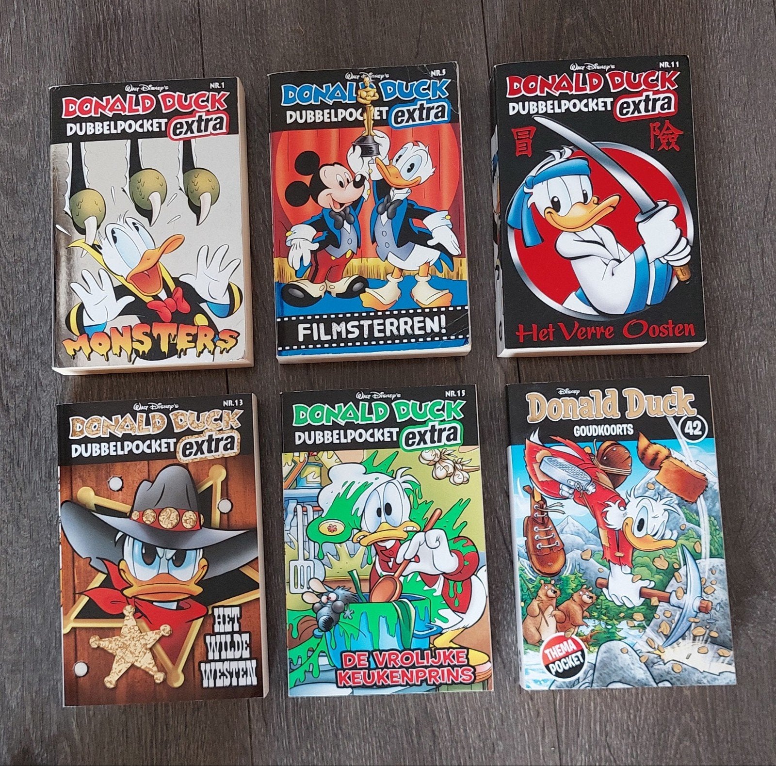 Donald Duck Dubbel Pockets nr 1, 5, 11, 13, 15, 42, Meerdere stripboeken, Ophalen of Verzenden, Walt Disney's