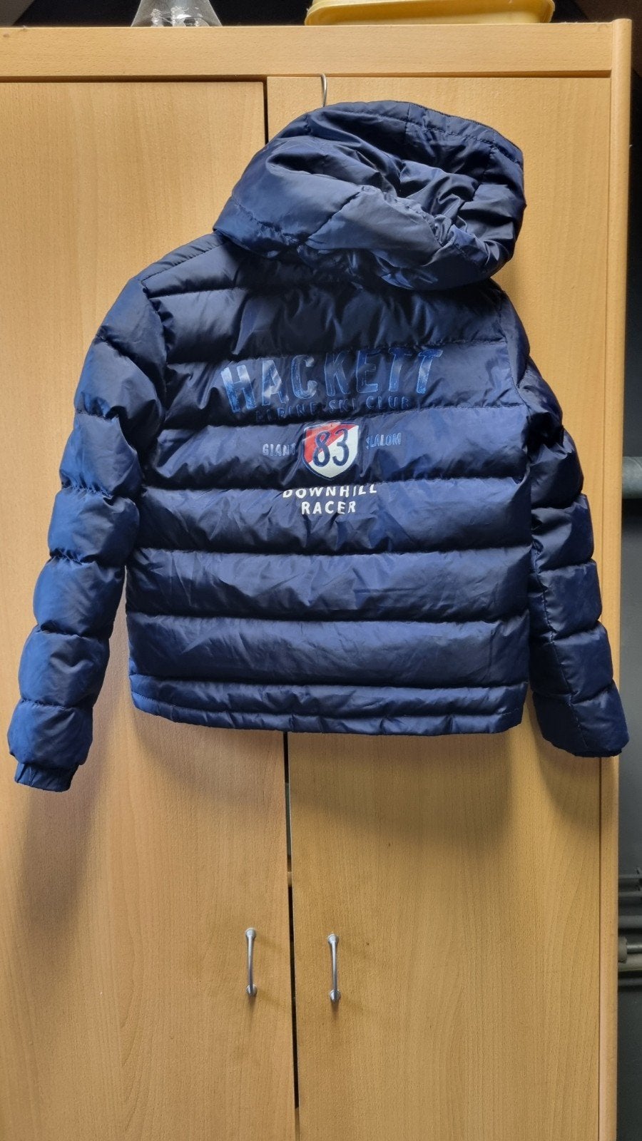 Hackett marineblauwe winterjas maat 122/128, Gebruikt, Ophalen of Verzenden, Hackett, Jongen