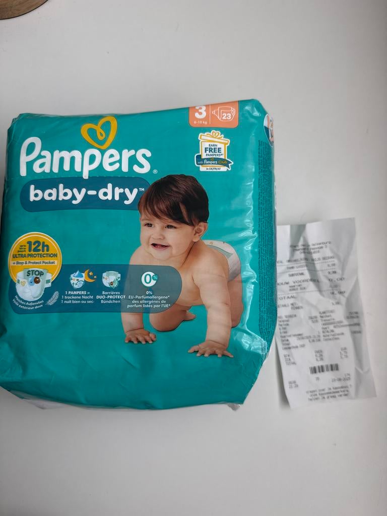 Pampers Baby-Dry Luiers Maat 3 (23 stuks) met aankoopbon, Ophalen of Verzenden, Nieuw