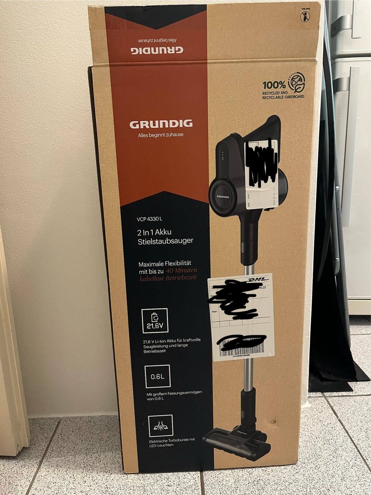 Grundig VCP 4330 L 2-in-1 Accu Steelstofzuiger, Ophalen, Overige merken, Reservoir, Steelstofzuiger