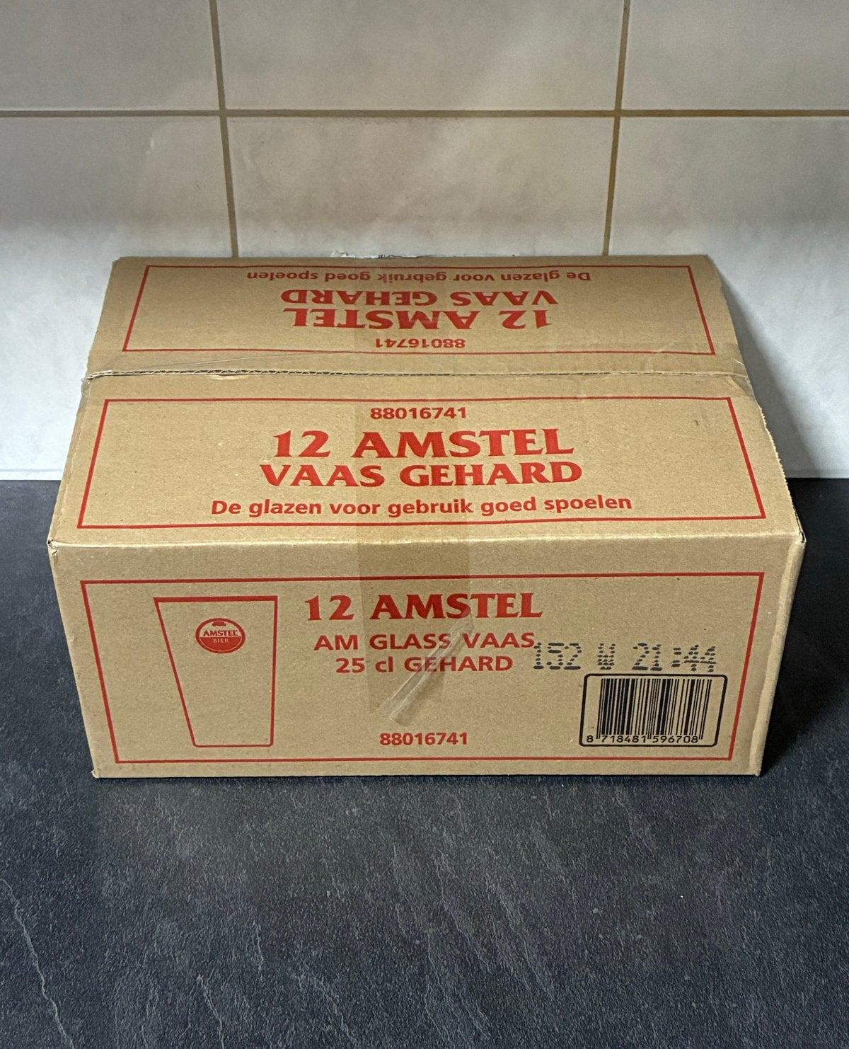 Nieuw in doos Amstel glazen (12 stuks), Ophalen, Glas of Glazen, Overige merken, Nieuw