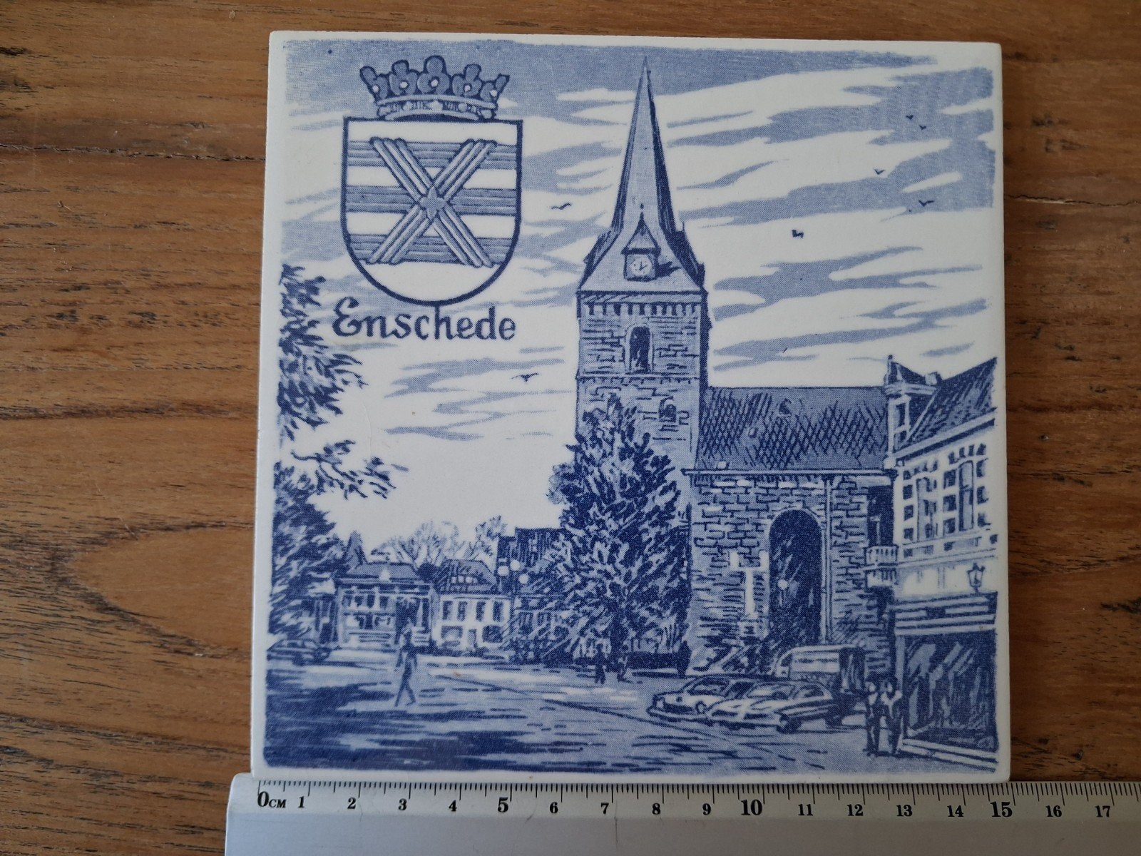 Delfts blauw tegeltje Enschede, Ophalen
