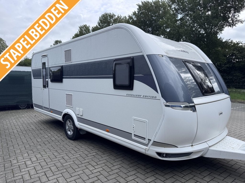 Hobby Excellent Edition 560 KMFE Voortent-mover, Caravans en Kamperen, Dwars-stapelbed, Hobby, Bedrijf, Schokbreker