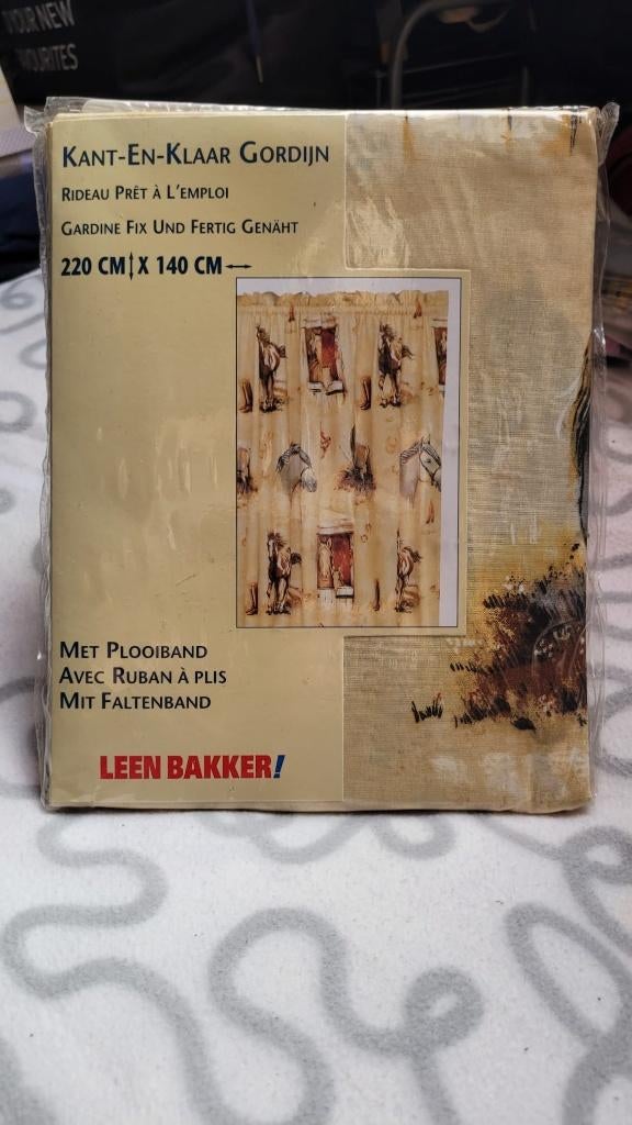 Vintage ready-made curtain set, 100 tot 150 cm, 200 cm of meer, Nieuw, Ophalen of Verzenden