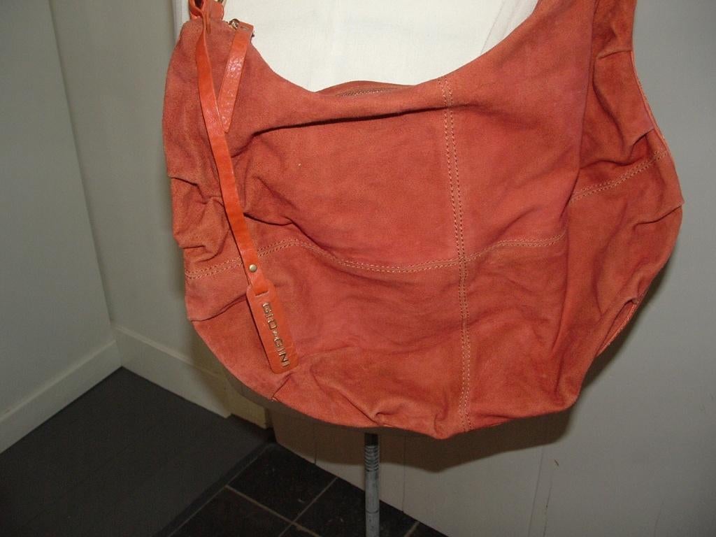 Echt suede Gio Gini schoudertas - tas - damestas, Overige merken, Overige kleuren, Ophalen of Verzenden, Zo goed als nieuw