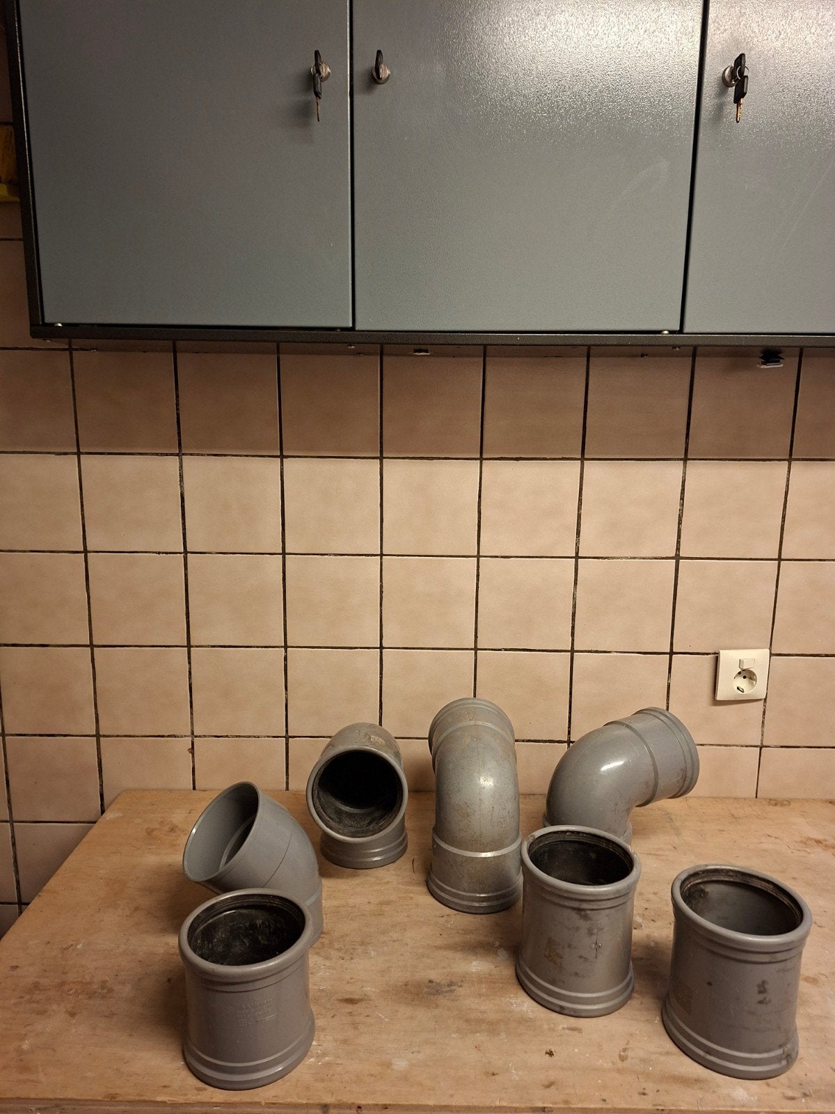 7 stuks PVC buis Martens, recht en bochten voor 110 mm buis, Ophalen, Gebruikt, Pvc, Overige typen