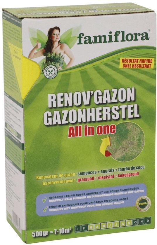 Famiflora graszaad 500g tot 10m² gazonherstel incl. meststof, Verzenden, Nieuw, 20 m² of meer