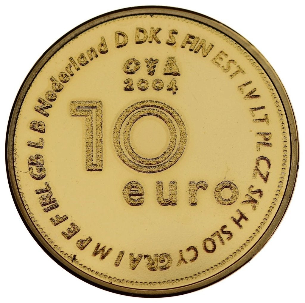 Beatrix - 10 euro goud 2004 - restrike zwaar verzilverd UNC, Postzegels en Munten, Munten | Nederland, Koningin Beatrix, Zilver