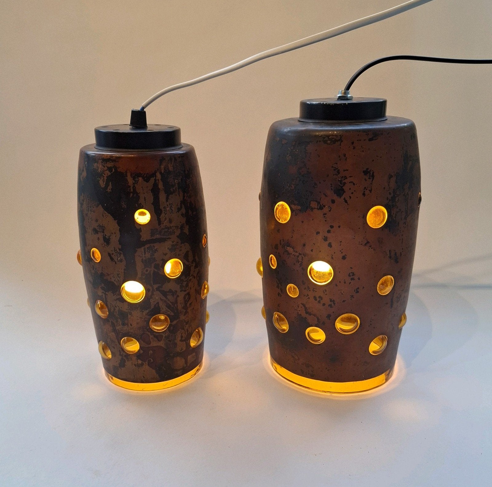 Vintage Brutalist "Hanglampen" RAAK, Ophalen of Verzenden, Gebruikt, Glas, Minder dan 50 cm