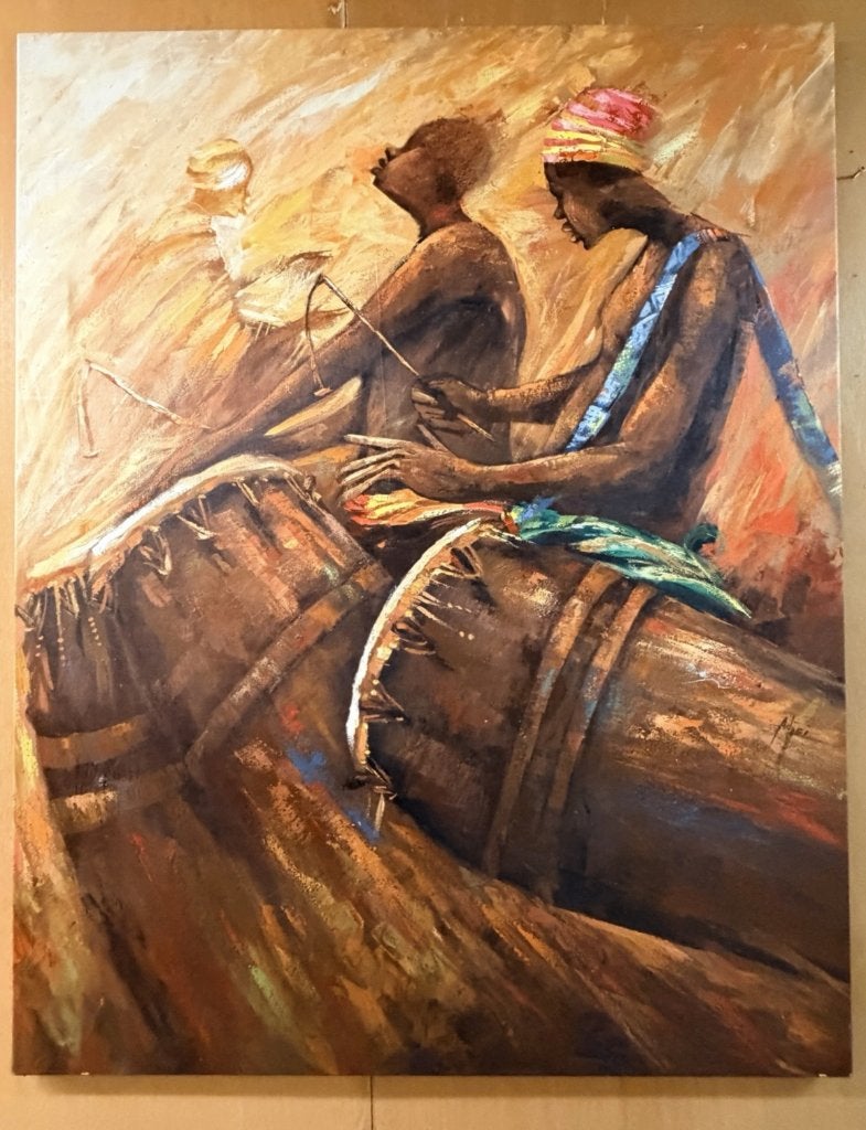 Groot Afrikaans painting by Godwin Adjei Sowah "vibration", Ophalen