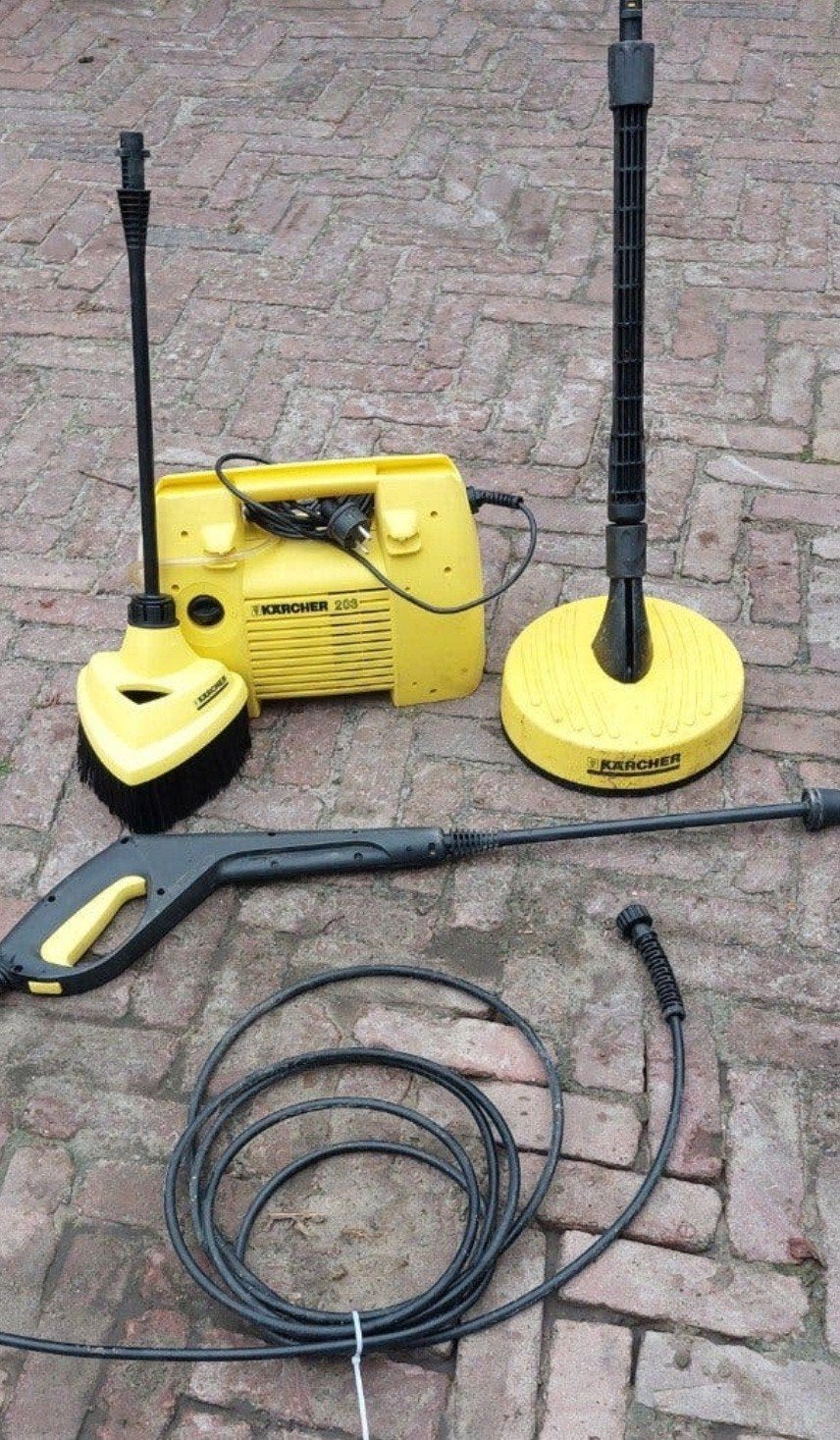 karcher hogedrukspuit set met borstels, Ophalen, Gebruikt, Elektrisch, Karcher terras reiniger