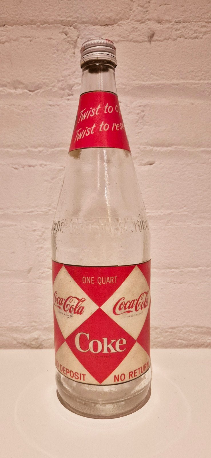 Vintage, glazen Coca-Cola met Diamond label, Ophalen of Verzenden, Gebruikt, Gebruiksvoorwerp
