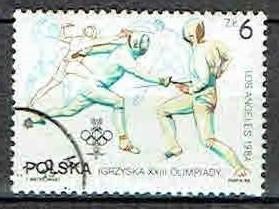 Polen 1984 Olympische spelen Schermen, Verzenden, Gestempeld, Sport