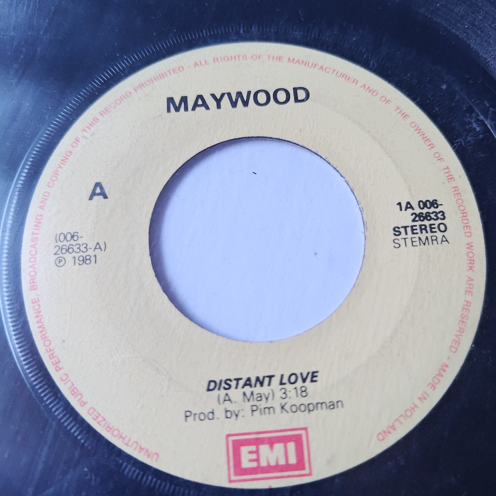 Maywood - Distant Love (Vinyl Single, 1981), Gebruikt, 7 inch, Ophalen of Verzenden, Pop