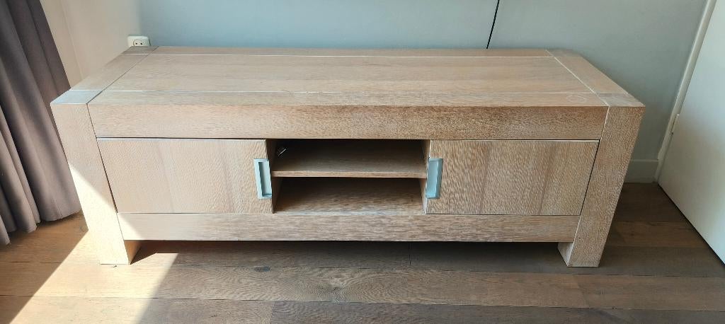 Licht eiken TV Meubel Goossens Wonen, Ophalen, Gebruikt, 150 tot 200 cm, Eikenhout