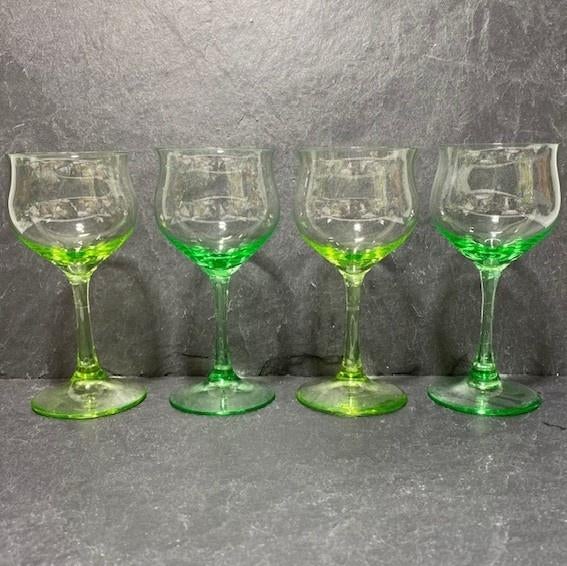 4 Annagroen - Uranium glas – wijnglazen Cornelis de Lorm, Antiek en Kunst, Ophalen of Verzenden