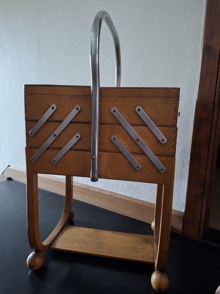Torck naaikistje, naaikastje, 5 vakjes, beukenhout, 50/60s, Ophalen of Verzenden, Gebruikt
