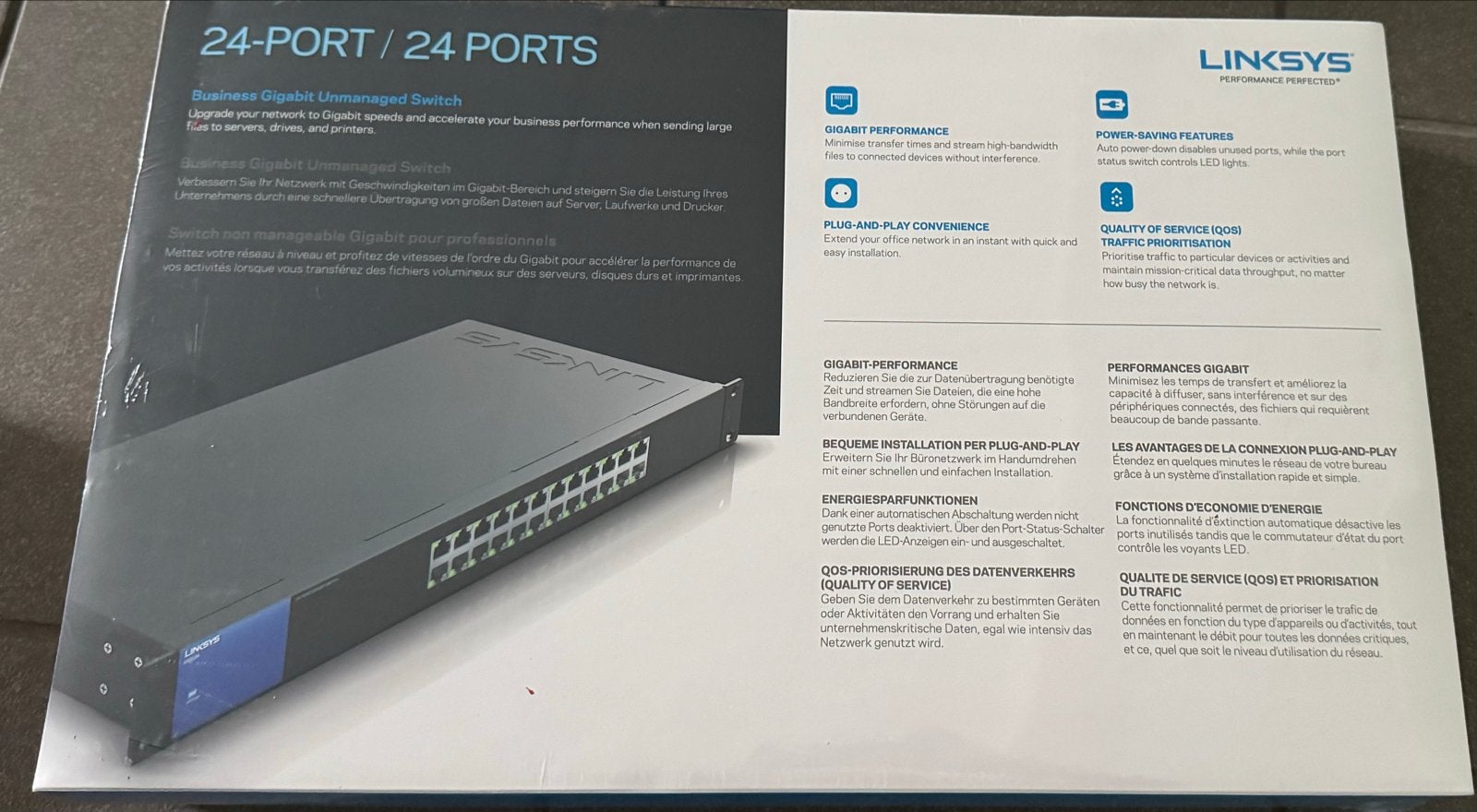Linksys LGS124-EU 24-poorts Gigabit Unmanaged Switch nieuw, Computers en Software, Netwerk switches, Ophalen of Verzenden, Nieuw