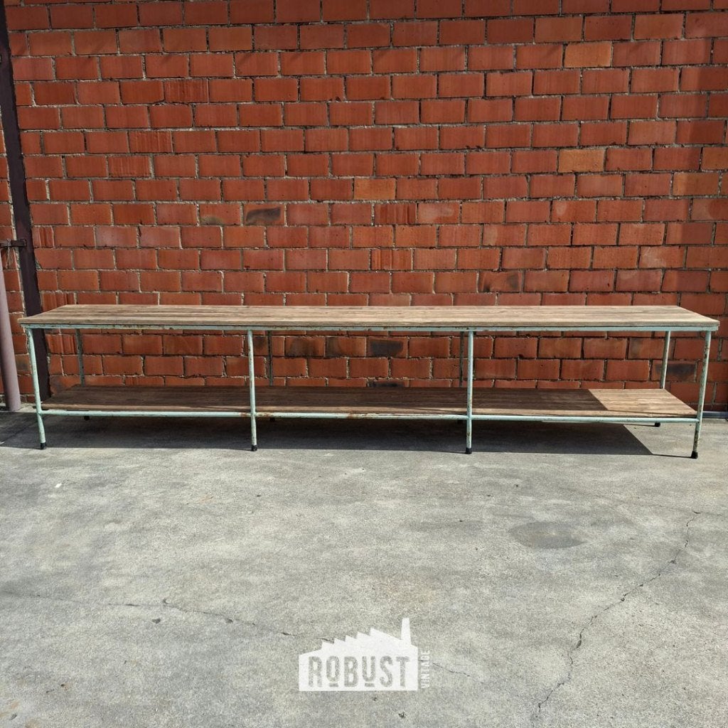 Lange werktafel | industriële werkbank | plantentafel, Overige houtsoorten, Industrieel Brocante Landelijk Modern, 200 cm of meer