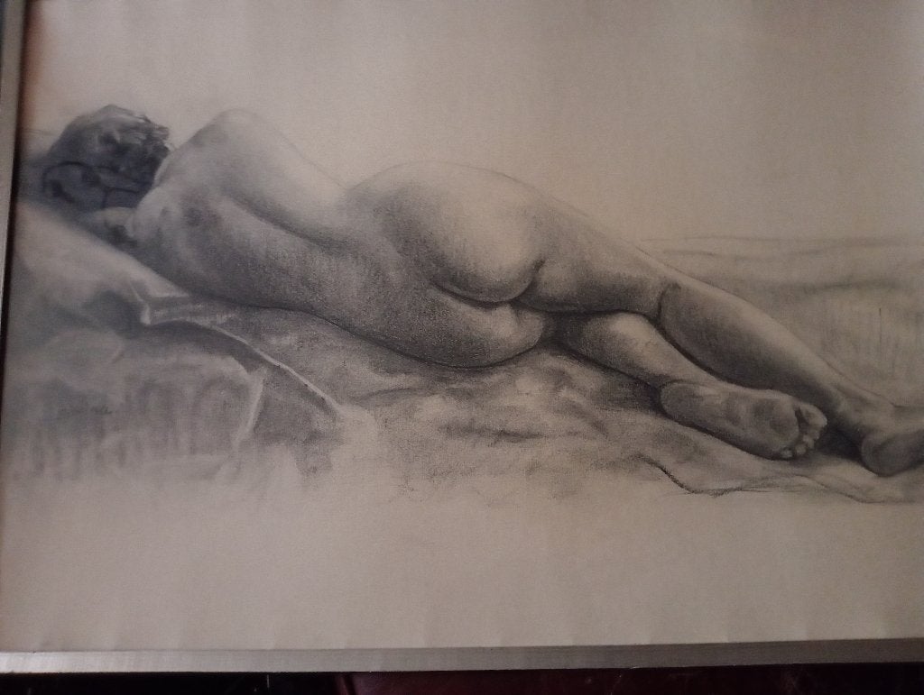 erotiese tekening, Ophalen, Tekening, Achter glas