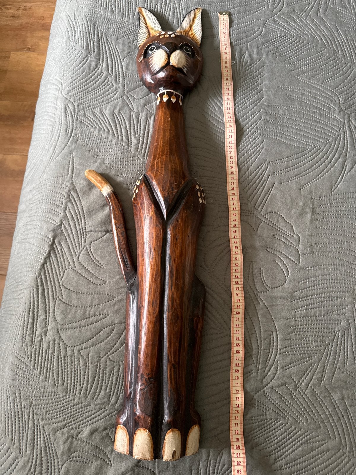 Houten Kat Decoratie - Handgesneden, Hout, Gebruikt, Overige stijlen, Ophalen of Verzenden