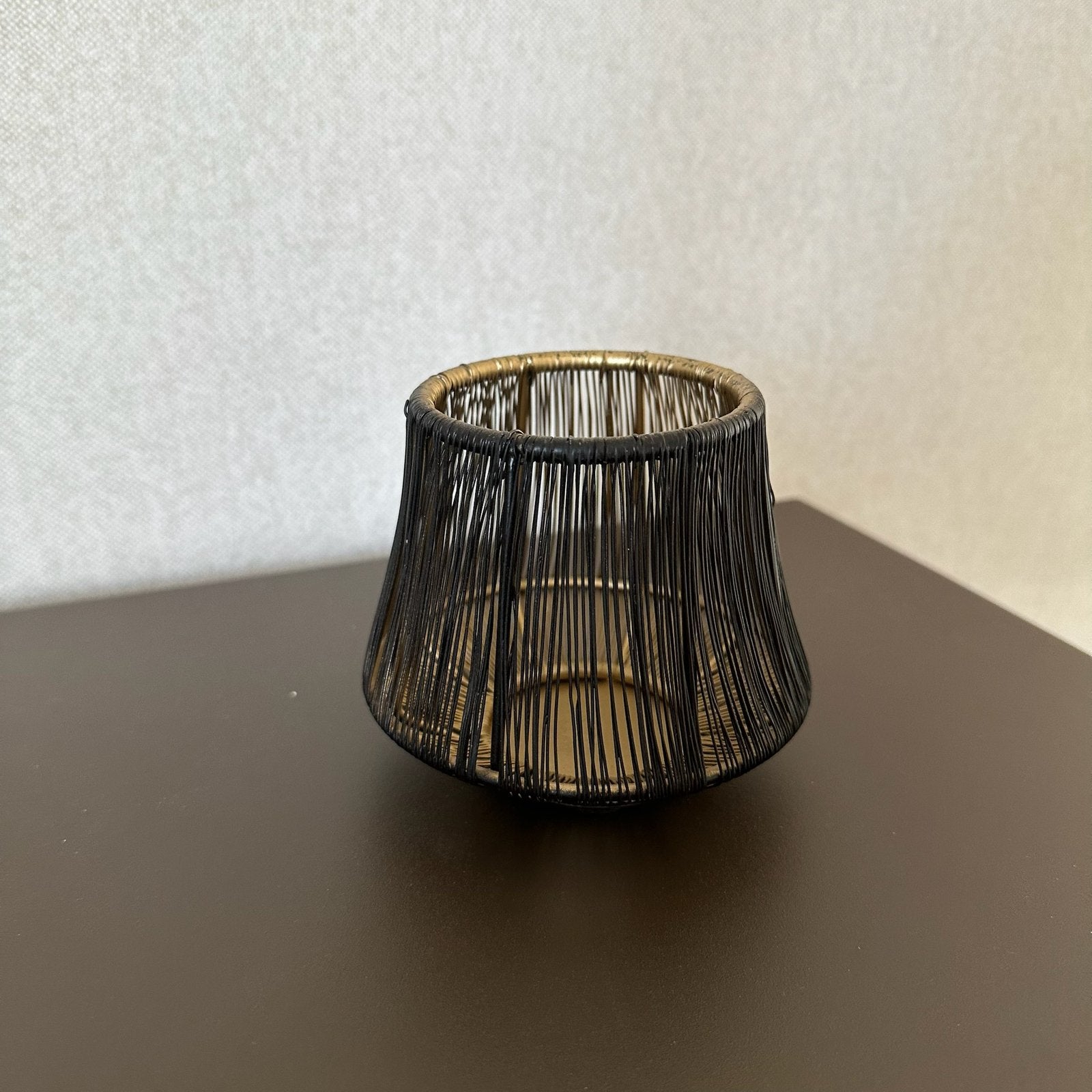 Zwart goud waxinelicht, windlicht 11x10, Huis en Inrichting, Woonaccessoires | Kandelaars en Kaarsen, Zwart, Ophalen of Verzenden