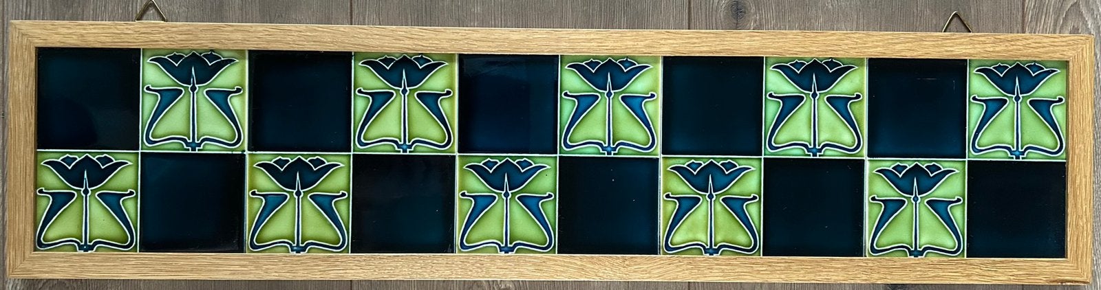 Groot art nouveau jugendstil 1900-1910 tegeltableau tulpen, Ophalen of Verzenden