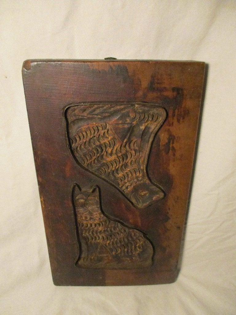 antiek speculaasplank met katje en zeehond, Ophalen of Verzenden