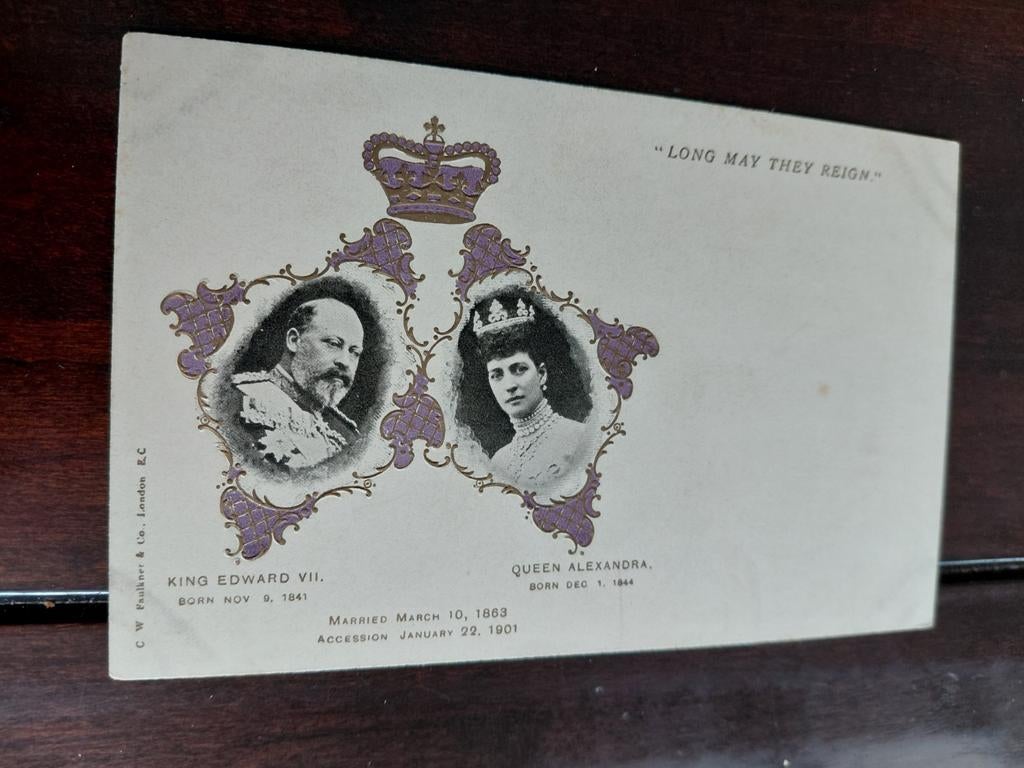 Kaart King Edward  VII en Queen ALEXANDRA, Ophalen of Verzenden, Buitenland, Kaart, Foto of Prent