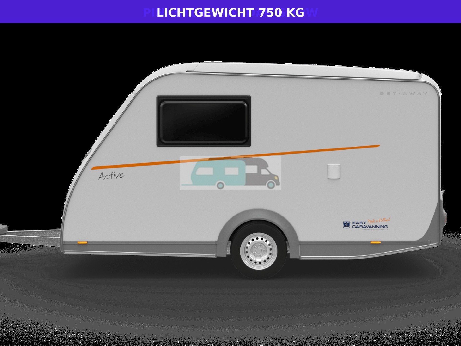 GetAway Active Mover actie (bj 2026), Caravans en Kamperen, Overige merken, Tot en met 2, Bedrijf, 500 - 750 kg