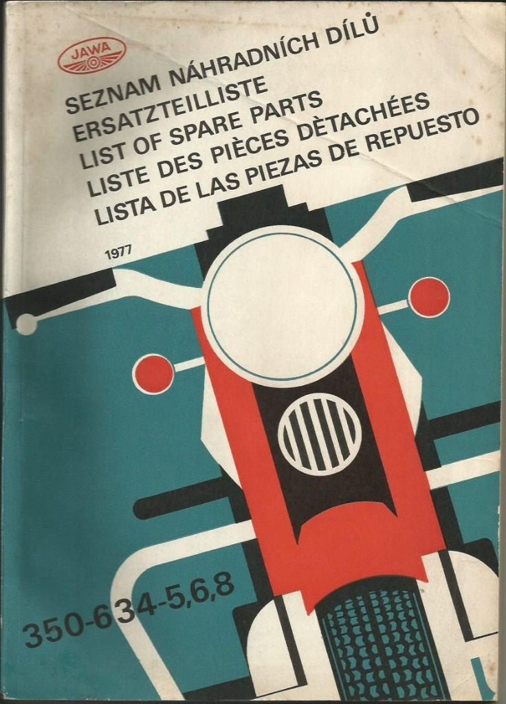 Jawa 350 cc modellen 634-5, 6 en 8 onderdelenboek (1698z), Verzenden, Overige merken