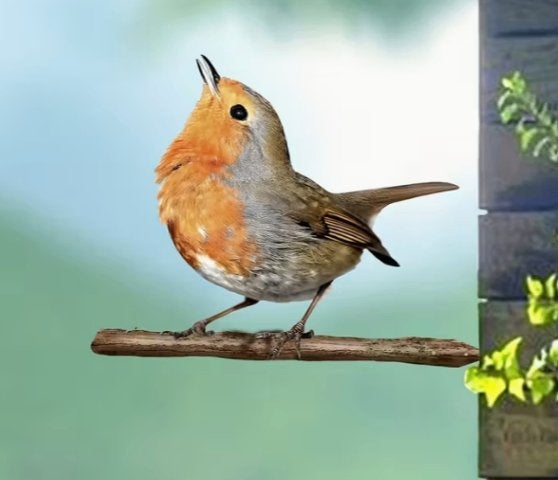 Boom/Muur decoratie Roodborstje metaal, Tuin en Terras, Ophalen of Verzenden, Nieuw