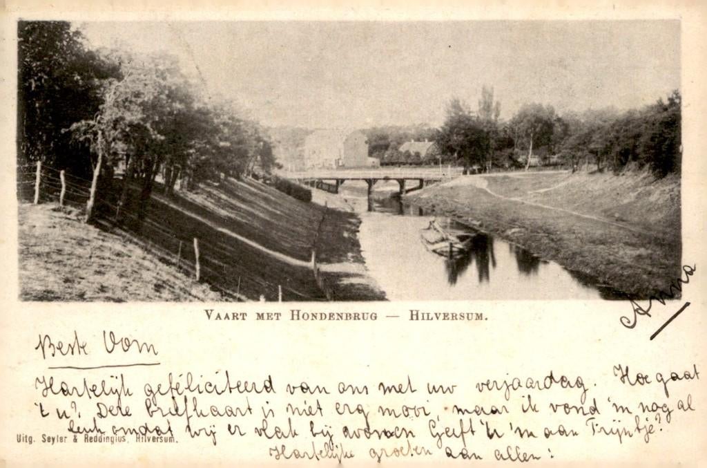 Hilversum Vaart met Hondenbrug # 557, Verzamelen, Verzenden, Voor 1920, Gelopen, Noord-Holland