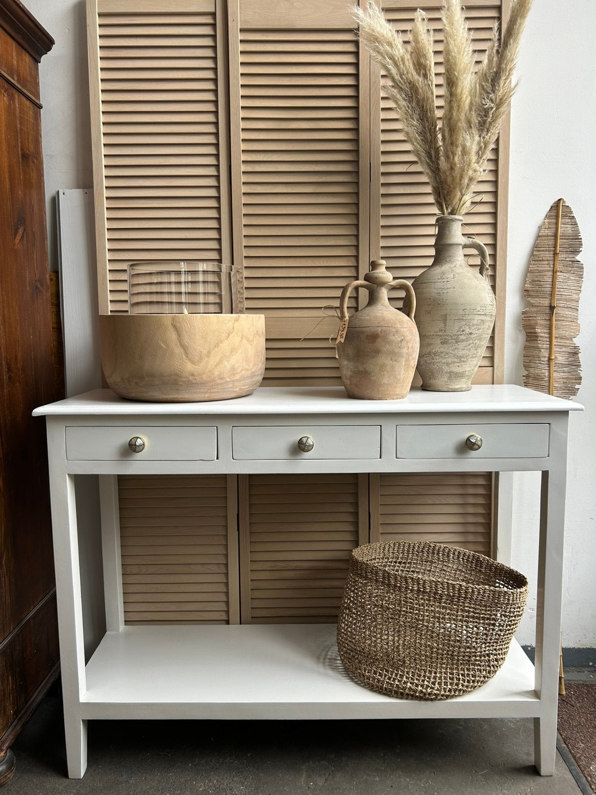 Sidetable wit, Huis en Inrichting, Tafels | Sidetables, Ophalen, 100 tot 150 cm, Zo goed als nieuw, 25 tot 50 cm