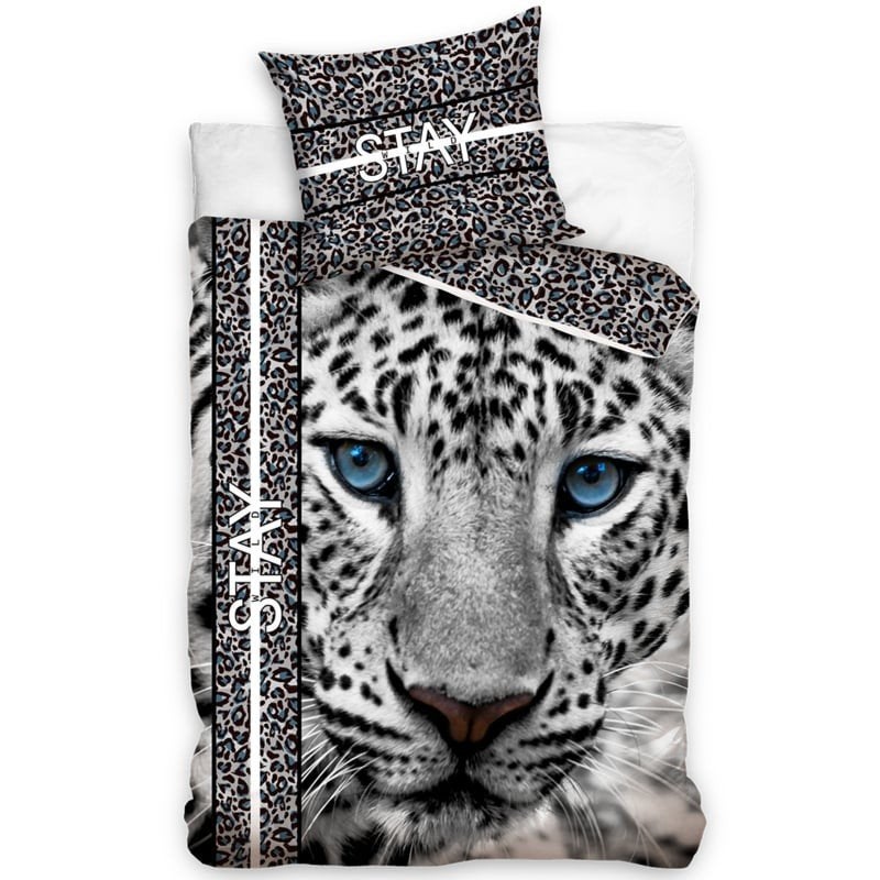 Nieuw 1-persoons dekbedovertrek met witte tijger print, Huis en Inrichting, Ophalen of Verzenden