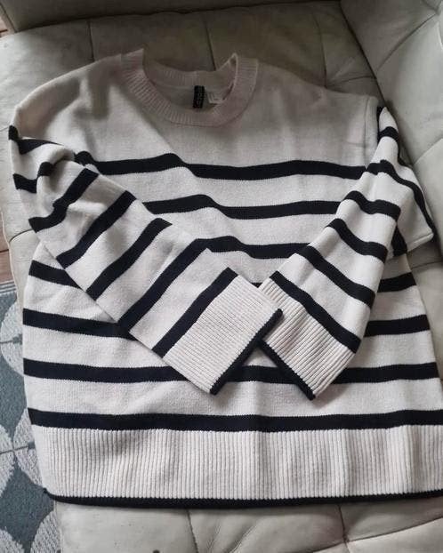 Zwart wit gestreepte H&M trui maat M, Maat 38/40 (M), H&M, Zwart, Ophalen of Verzenden