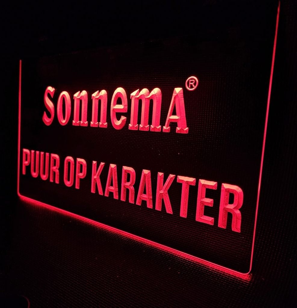Sonnema puur op karakter rood led reclame ledlamp wanddeco, Verzamelen, Reclamebord, Info@deconoord.nl, Deco Noord, Nieuw