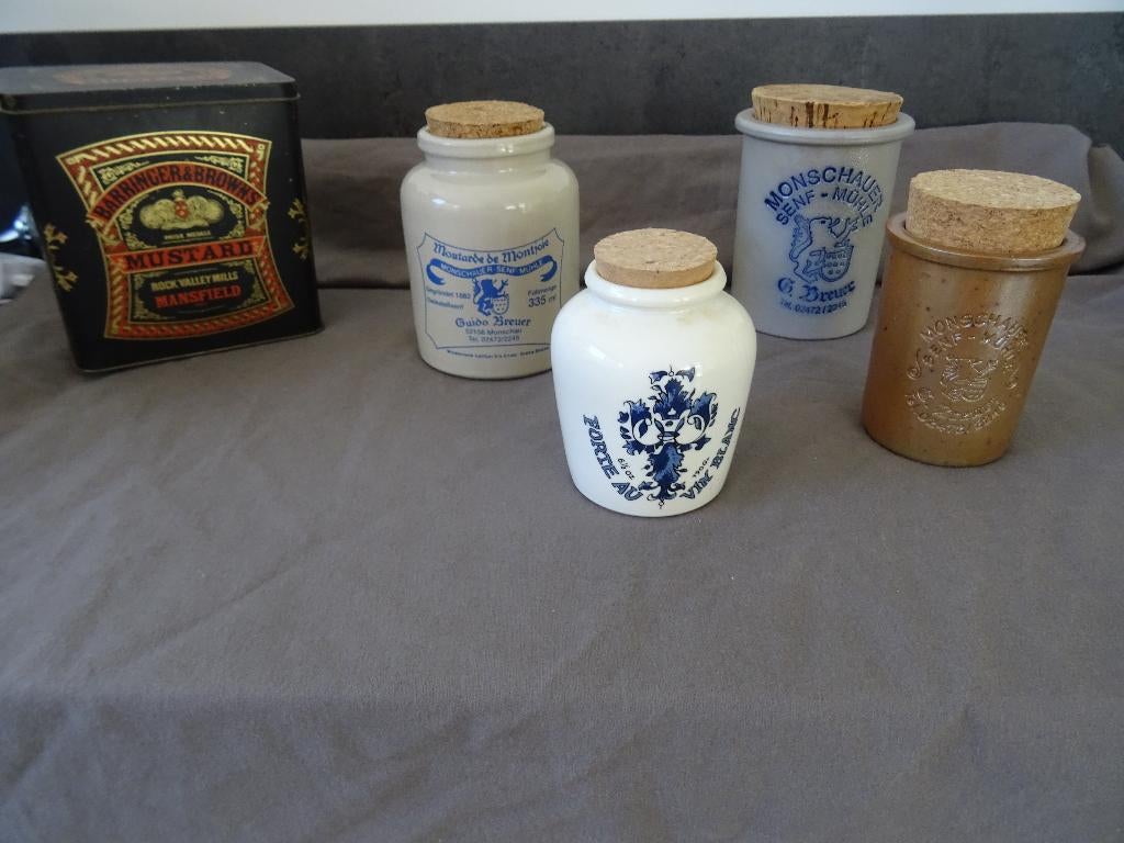 Mosterdpotjes mosterdpot mosterdblik mosterdpotje ook ruilen, Ophalen of Verzenden, Zo goed als nieuw, Overige typen