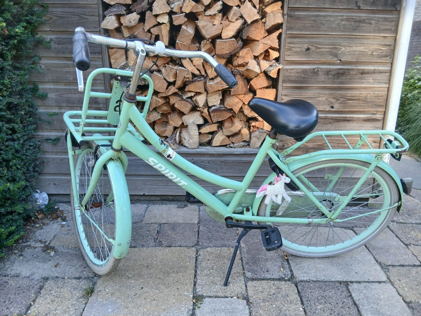 spirit transportfiets met voordrager - Lichtgroen, Terugtraprem, Gebruikt, 50 tot 53 cm, Ophalen