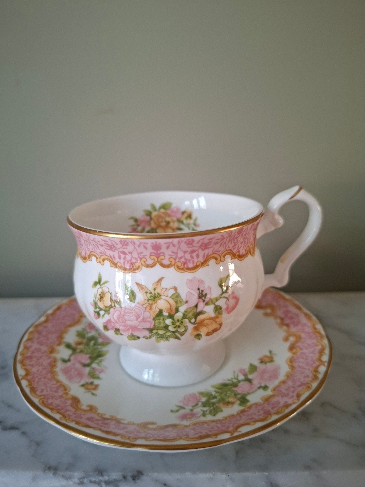 Prachtige vintage kop en schotel  Royal Canterbury "Warwick", Ophalen of Verzenden