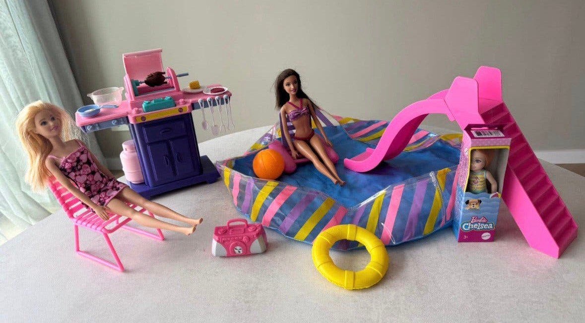 Barbie bbq pool party met vele extras, Verzamelen, Ophalen of Verzenden, Gebruikt, Accessoires