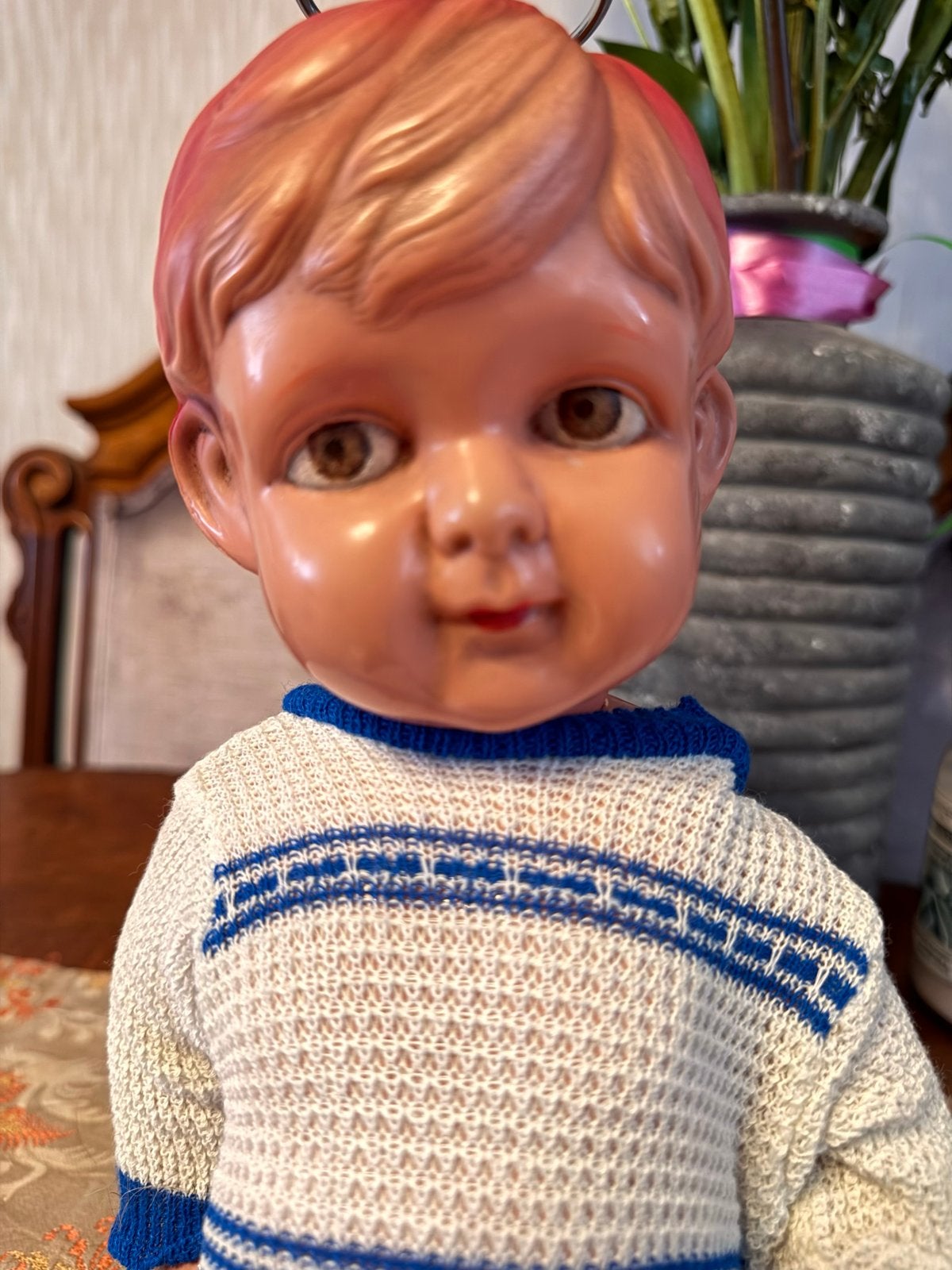 Vintage Japanse celluloid pop, 40 cm, jaren '30-'40, Ophalen of Verzenden, Gebruikt, Pop